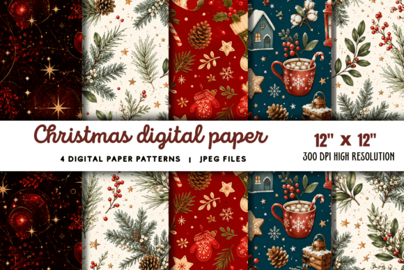 Download Christmas Digital Paper Background 7 - Christmas digital paper Collection