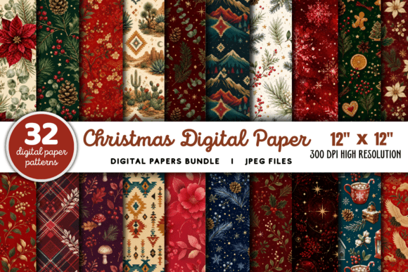 Download Christmas Digital Paper Bundle - Premium Bundle