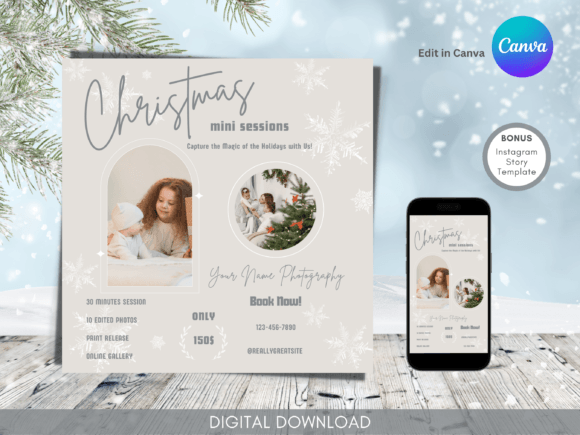 Download Christmas Mini Session Template Canva - Christmas mini session template Collection