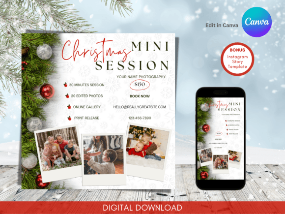 Download Christmas Mini Session Template Canva - Christmas mini session template Collection