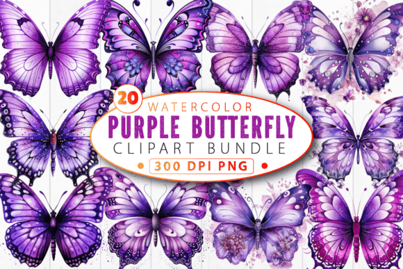 Download Purple Butterfly Sublimation Clipart Bun - Purple Collection