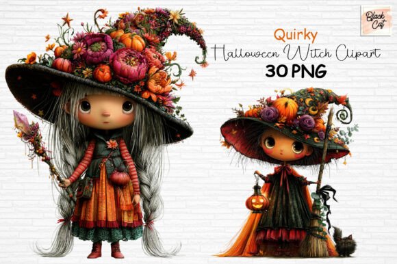 Download Quirky Halloween Witch Clipart Bundle - Halloween witch Collection