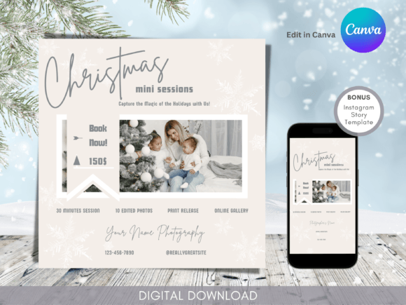 Download Christmas Mini Session Template Canva - Christmas mini session template Collection