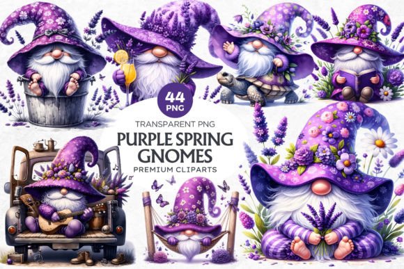 Download 44 Lavender Purple Gnomes Clipart Set - Purple Collection